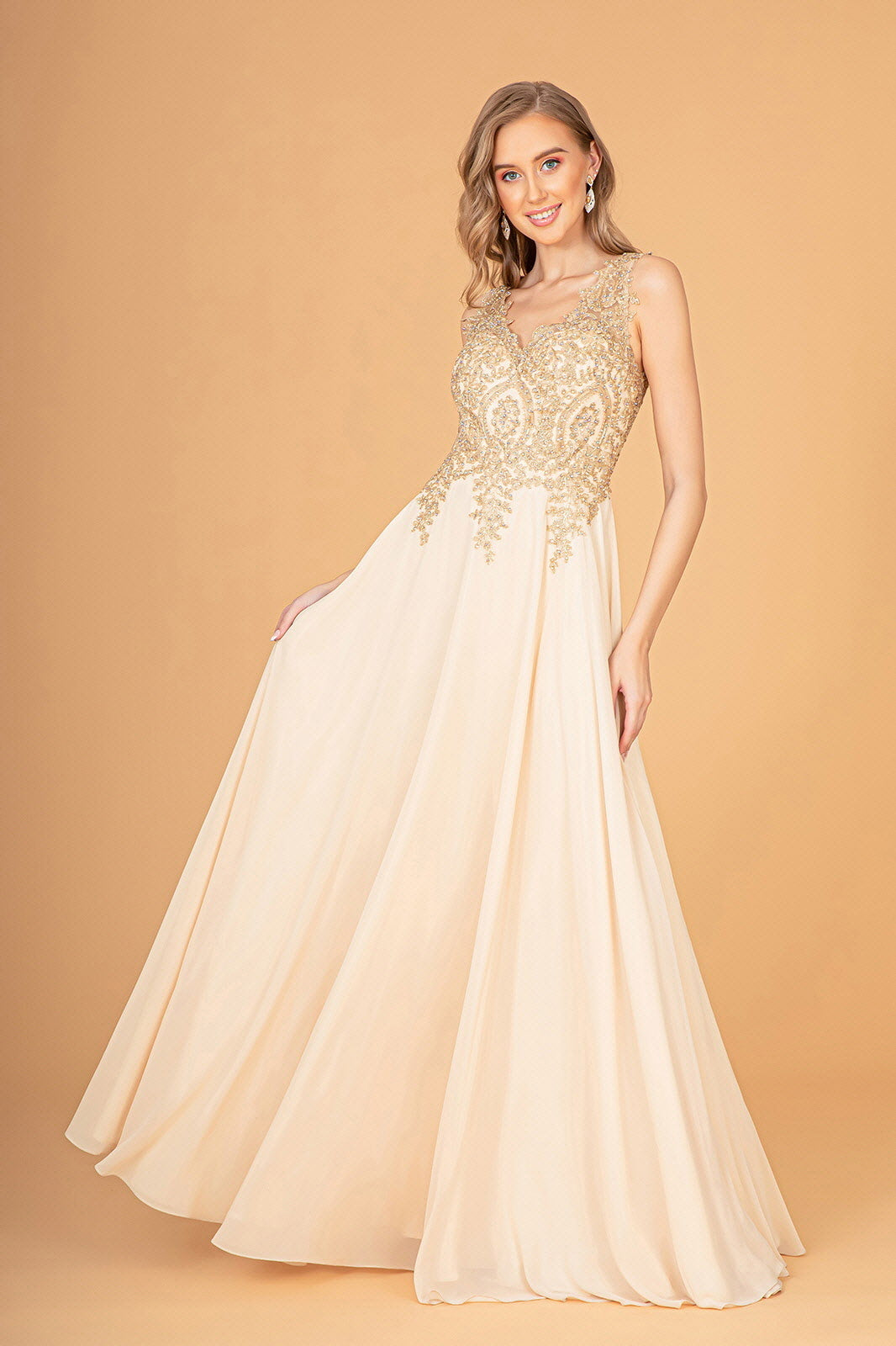 Embroidered Chiffon Long Prom Dress Formal - Image 16