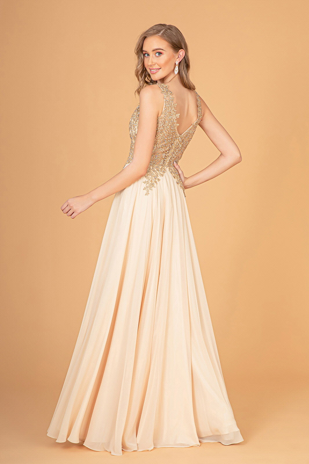 Embroidered Chiffon Long Prom Dress Formal - Image 17