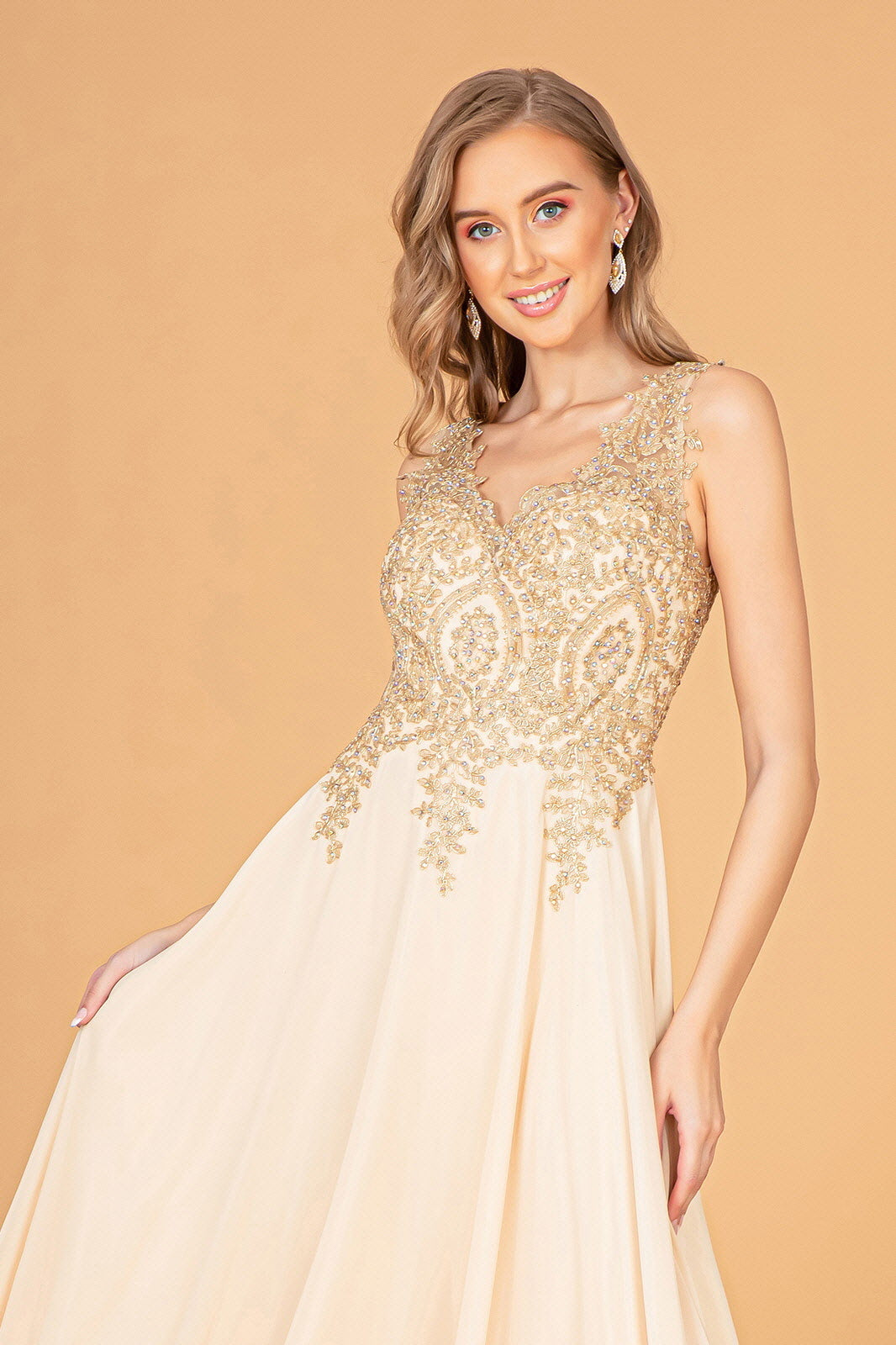 Embroidered Chiffon Long Prom Dress Formal - Image 18