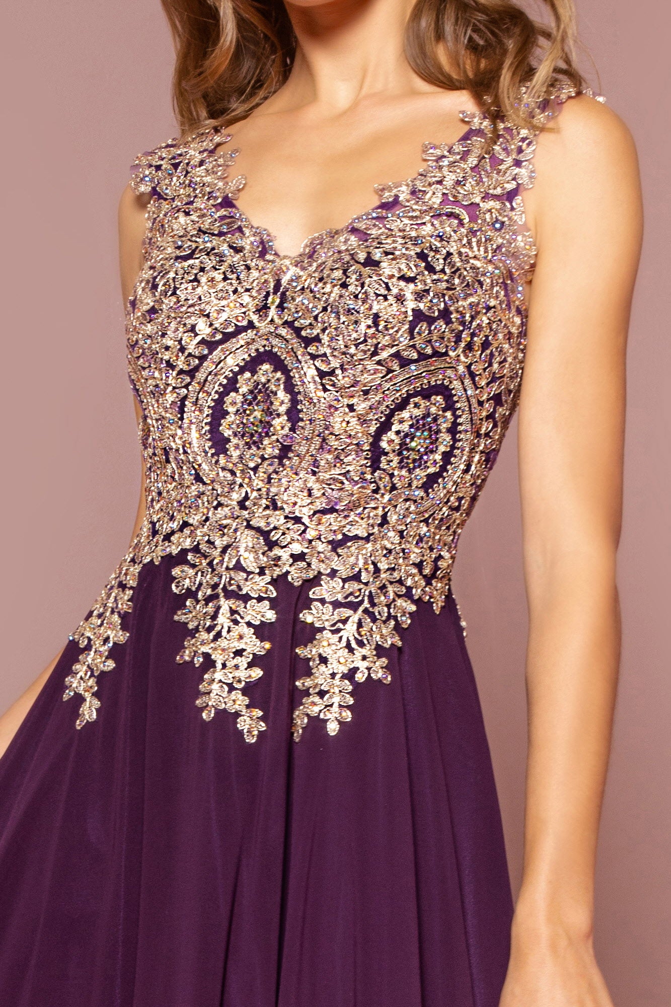 Embroidered Chiffon Long Prom Dress Formal - Image 26