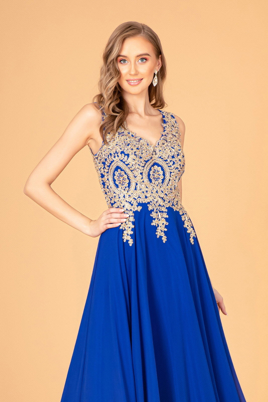 Embroidered Chiffon Long Prom Dress Formal - Image 23