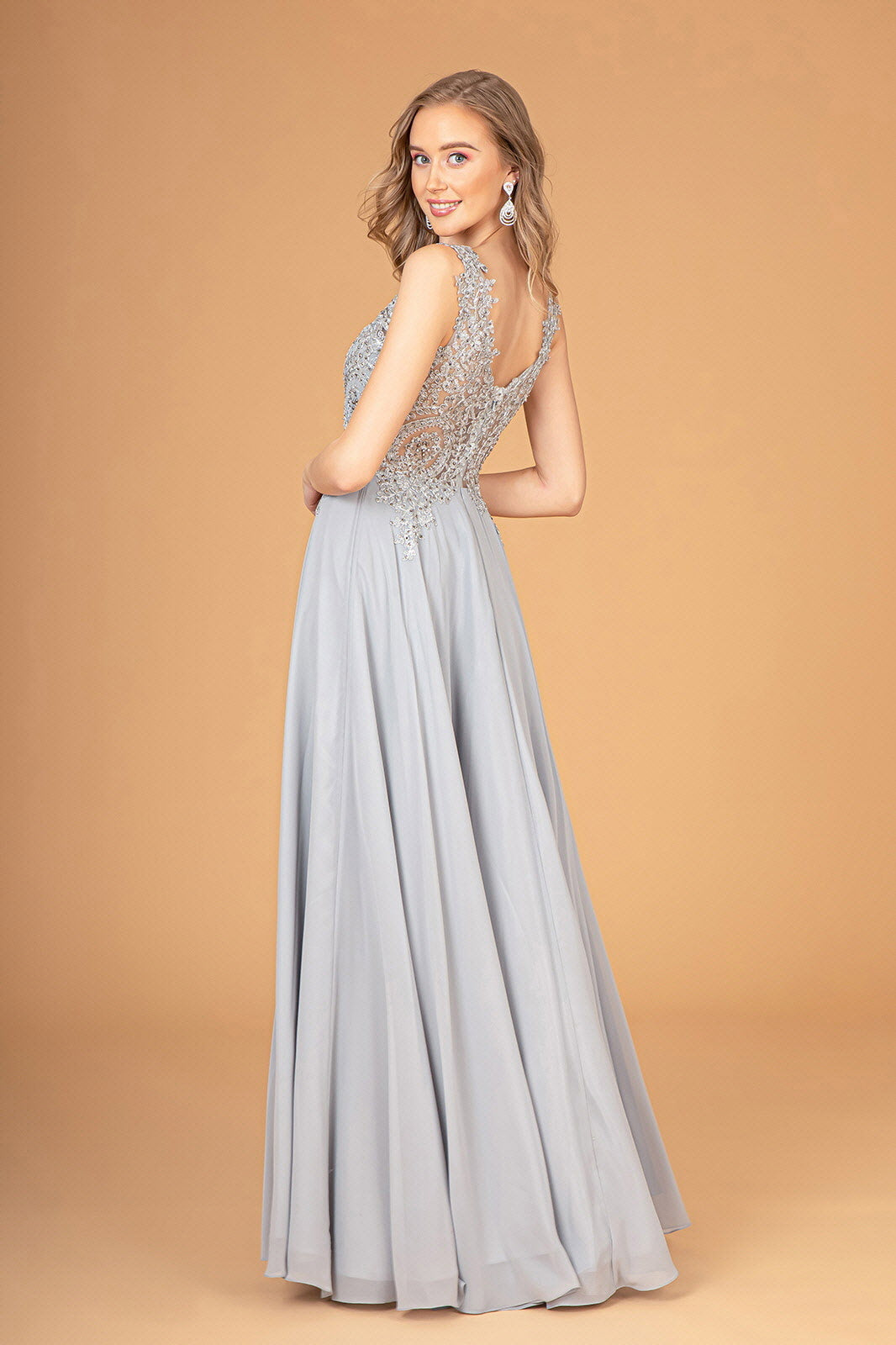 Embroidered Chiffon Long Prom Dress Formal - Image 28