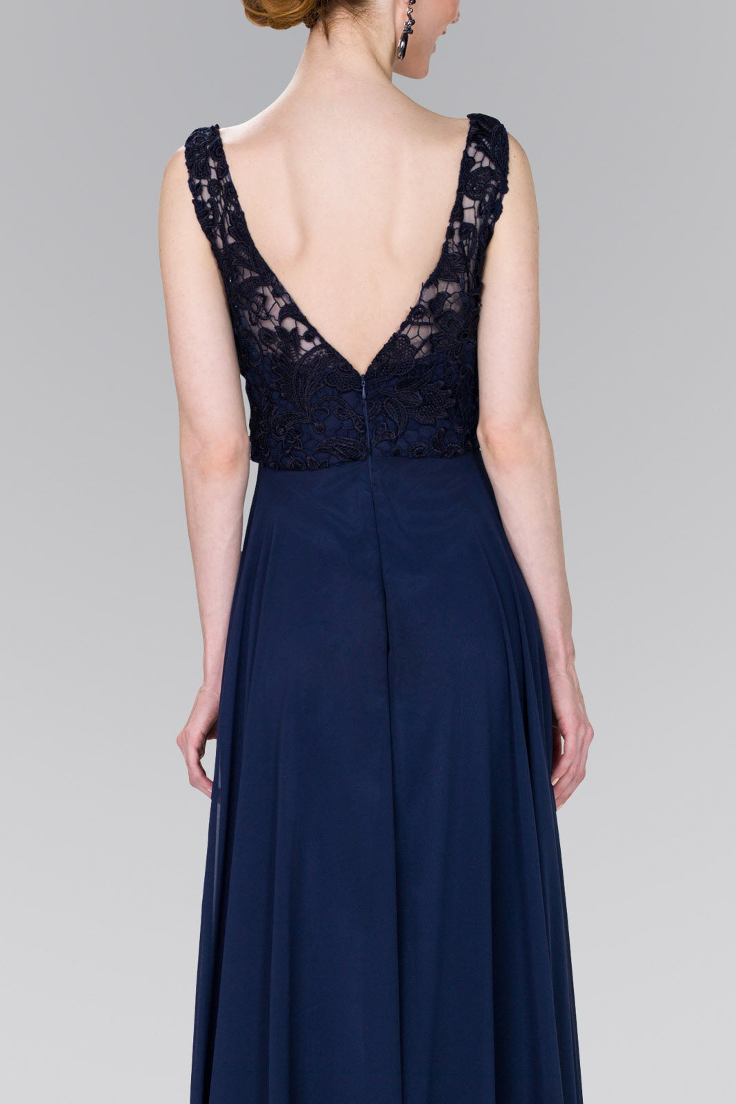Lace Top Chiffon Long Formal Dress - Image 4