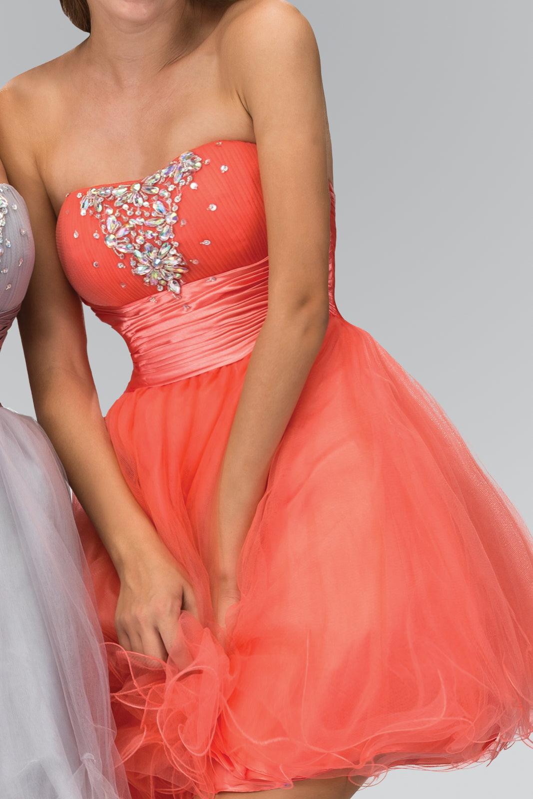 Homecoming Short Strapless Tulle Prom Dress - Image 4