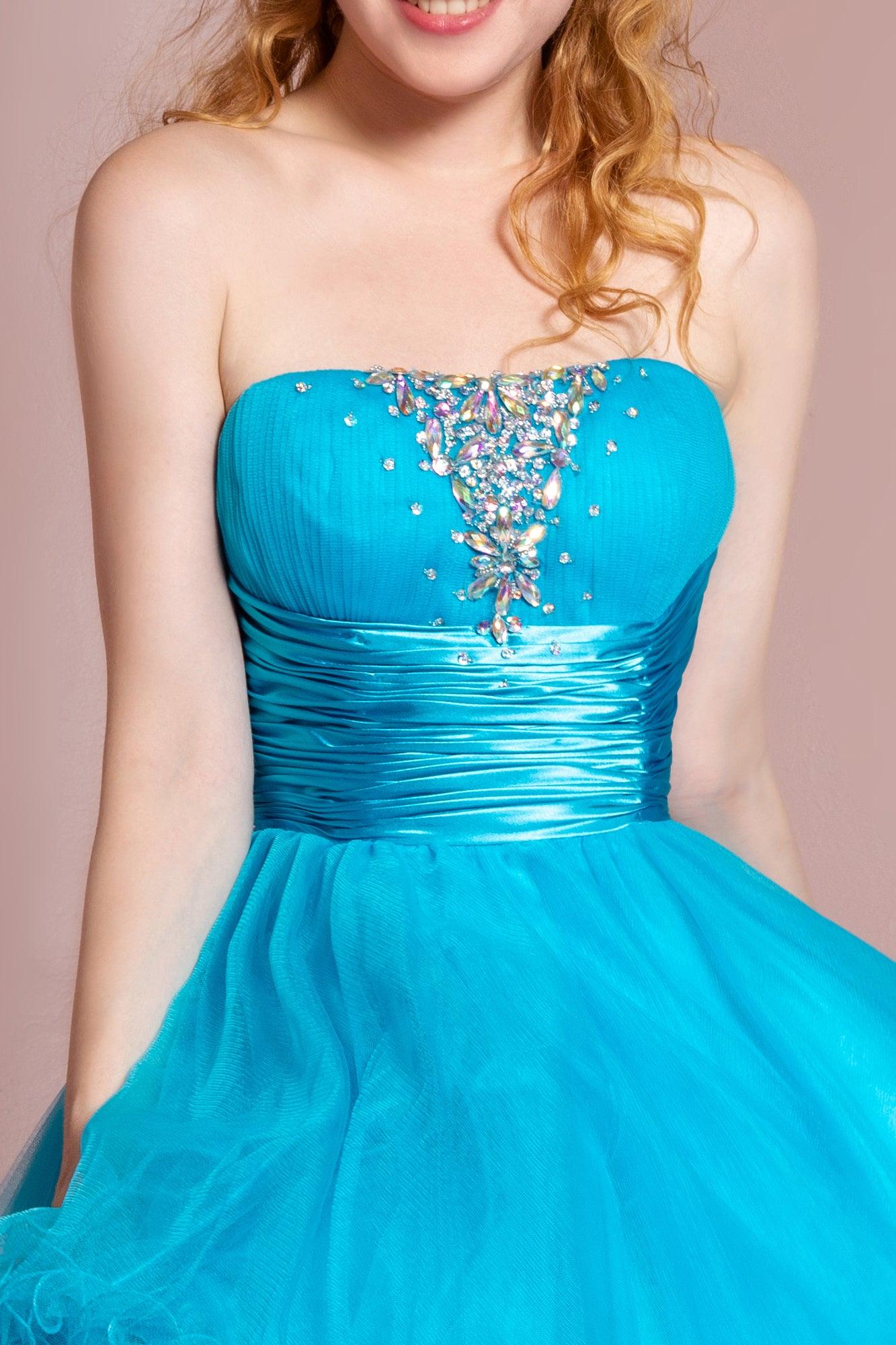 Homecoming Short Strapless Tulle Prom Dress - Image 6