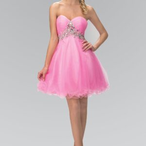 Homecoming Strapless Short Prom Dress