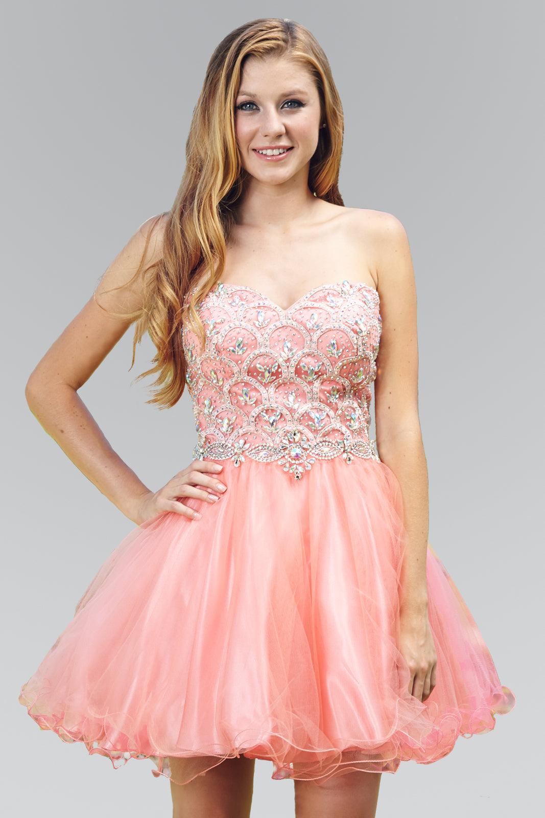 Homecoming Strapless Short Tulle Prom Dress - Image 4
