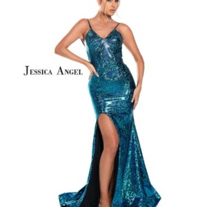 Jessica Angel Spaghetti Strap Formal Long Dress 908