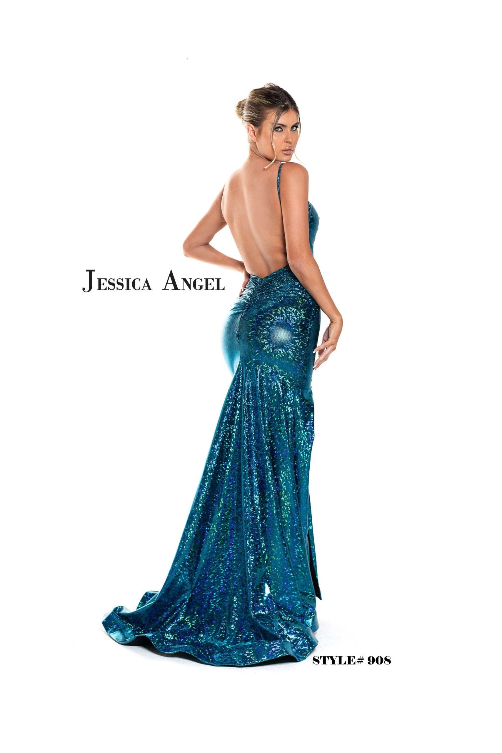 Jessica Angel Spaghetti Strap Formal Long Dress 908 - Image 2