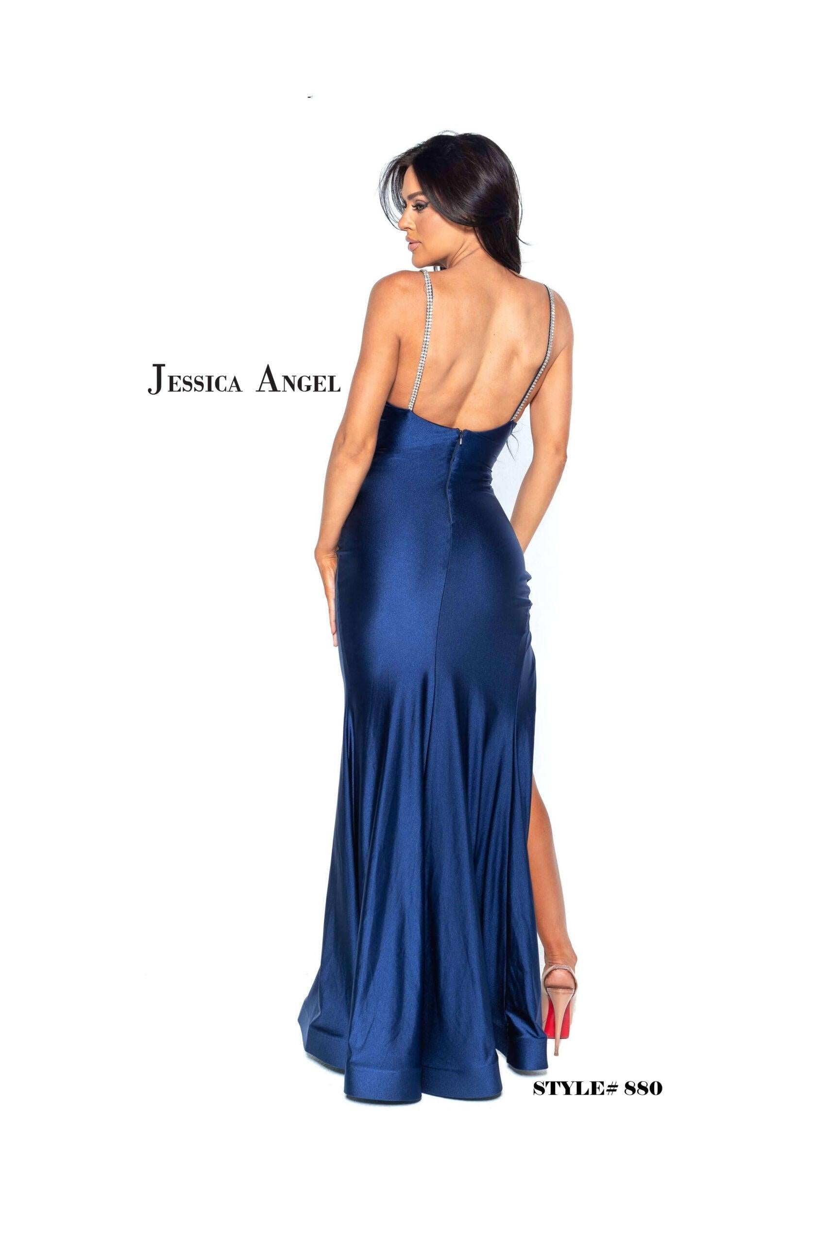 Jessica Angel Spaghetti Strap Long Formal Dress 880 - Image 2