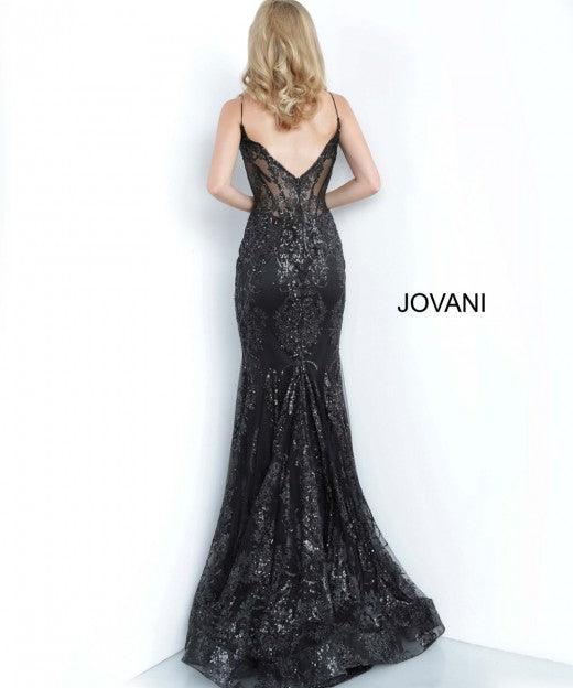 Prom Long Spaghetti Straps Mermaid Gown by Jovani 3675 - Image 12
