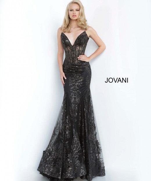 Prom Long Spaghetti Straps Mermaid Gown by Jovani 3675 - Image 13