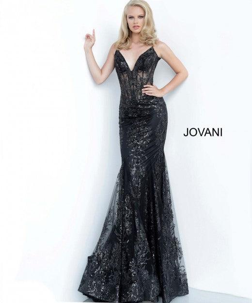 Prom Long Spaghetti Straps Mermaid Gown by Jovani 3675 - Image 14