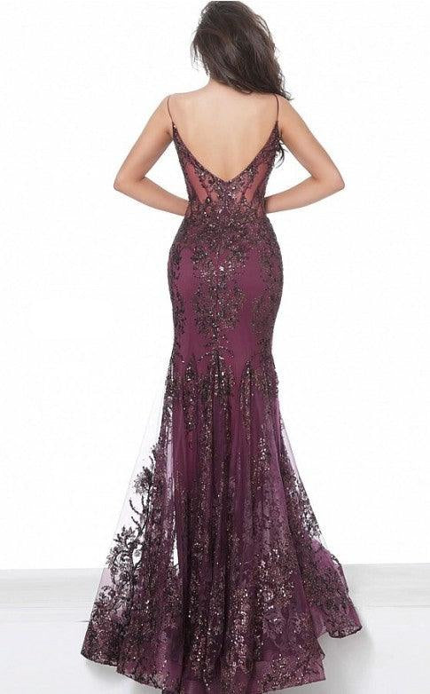 Prom Long Spaghetti Straps Mermaid Gown by Jovani 3675 - Image 7