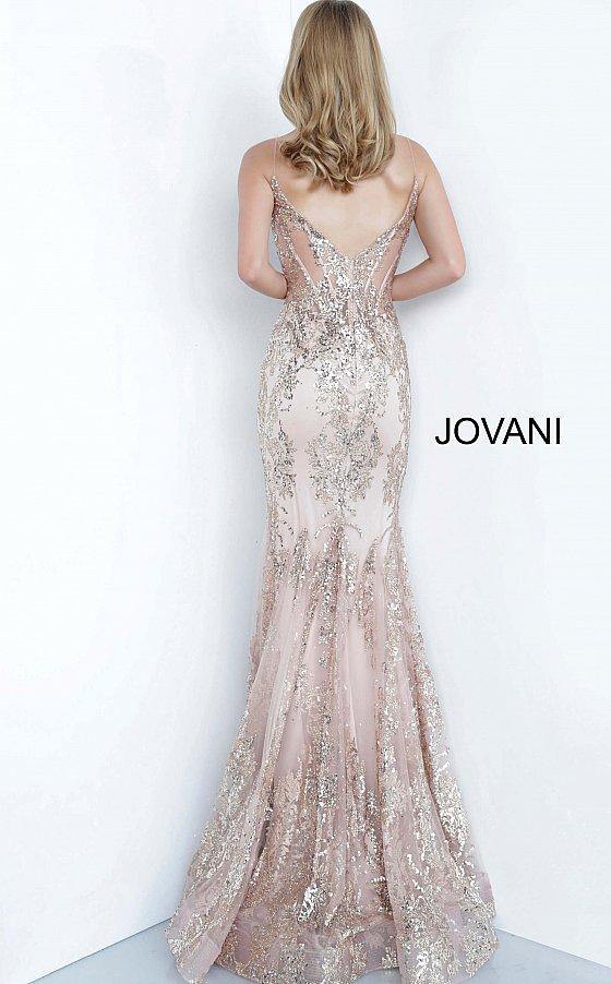 Prom Long Spaghetti Straps Mermaid Gown by Jovani 3675 - Image 10