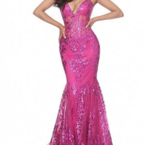 Prom Long Spaghetti Straps Mermaid Gown by Jovani 3675