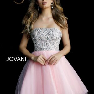 Jovani 58470 Prom Short Strapless Cocktail Dress