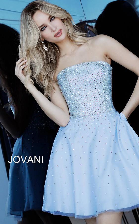Jovani 2830 Prom Short Strapless Homecoming Dress - Image 3