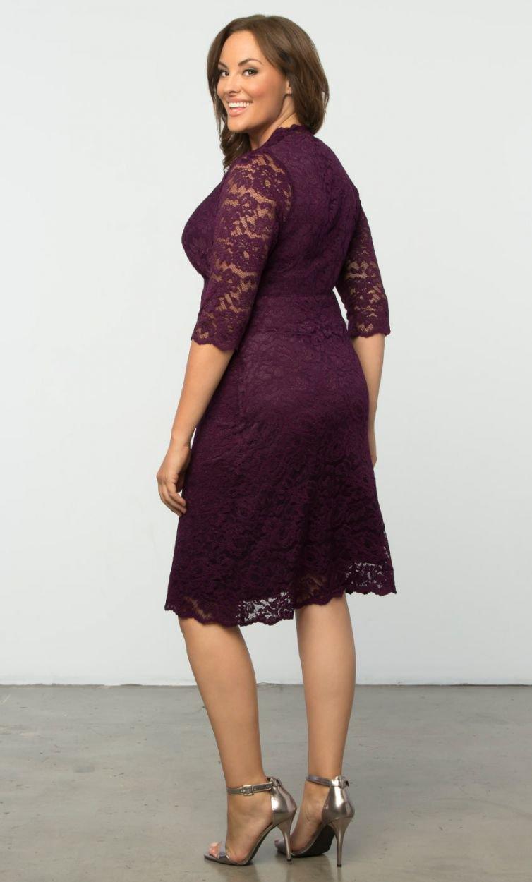 Kiyonna Scalloped Boudoir Lace Short Dress - Image 11