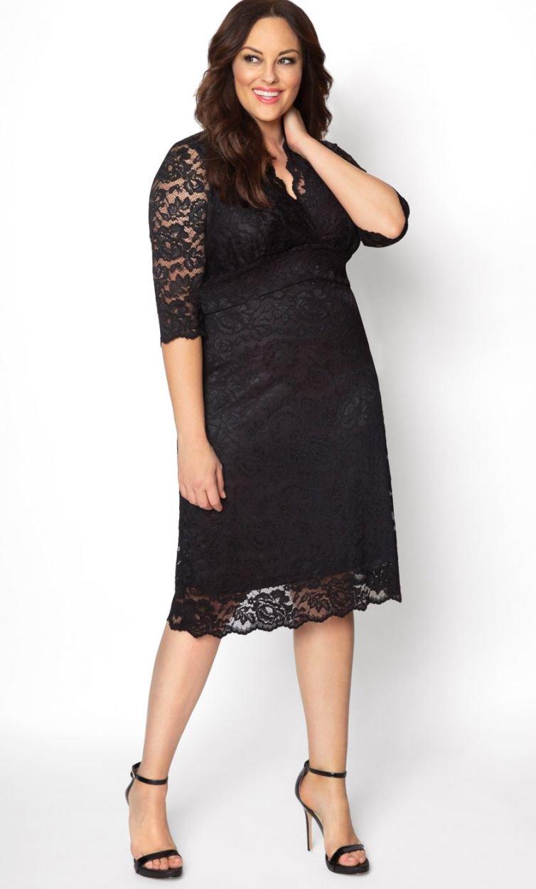 Kiyonna Scalloped Boudoir Lace Short Dress - Image 13