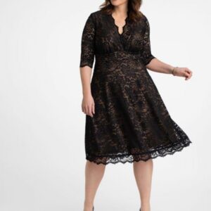 Short Lace Dress Long Sleeve by Kiyonna