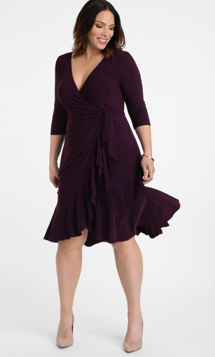 Kiyonna Short Plus Size Wrap Dress - Image 9