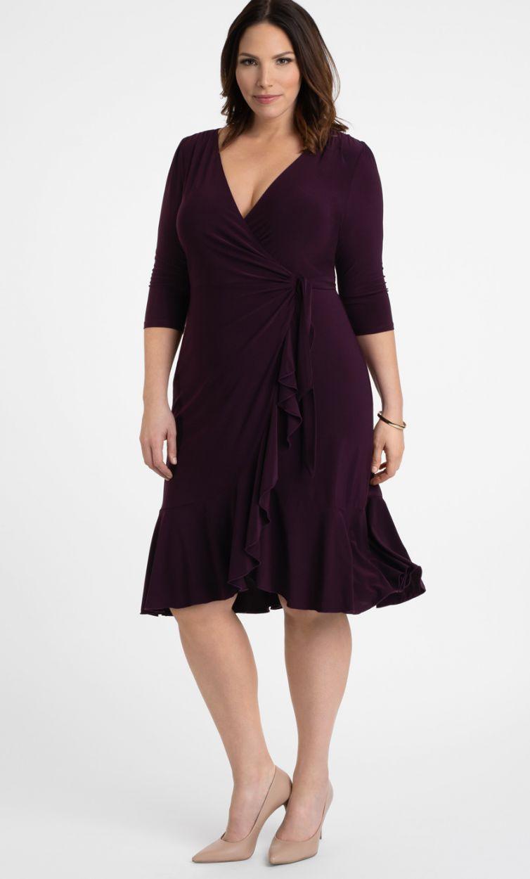 Kiyonna Short Plus Size Wrap Dress - Image 12