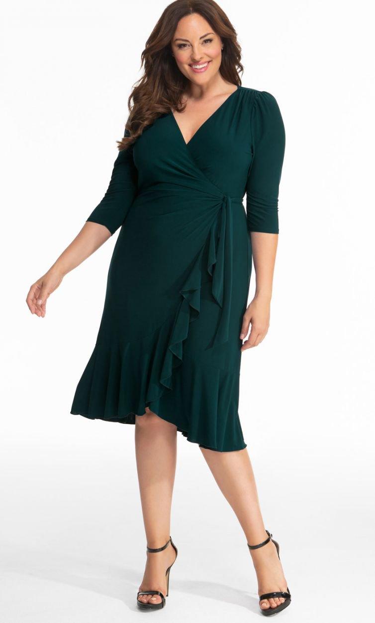 Kiyonna Short Plus Size Wrap Dress - Image 13