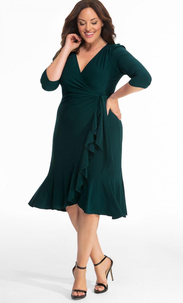Kiyonna Short Plus Size Wrap Dress - Image 16