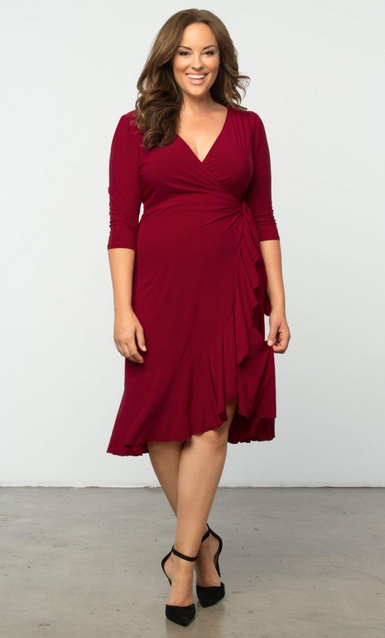 Kiyonna Short Plus Size Wrap Dress - Image 17