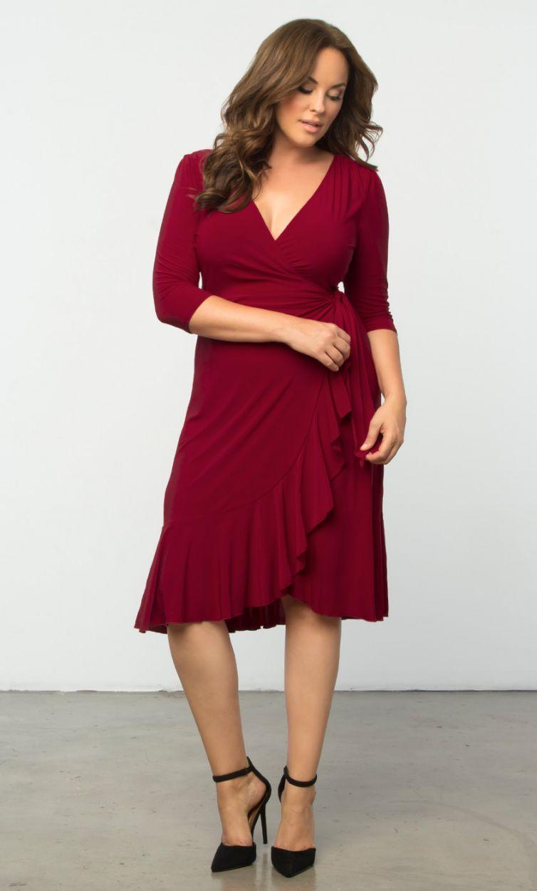 Kiyonna Short Plus Size Wrap Dress - Image 20