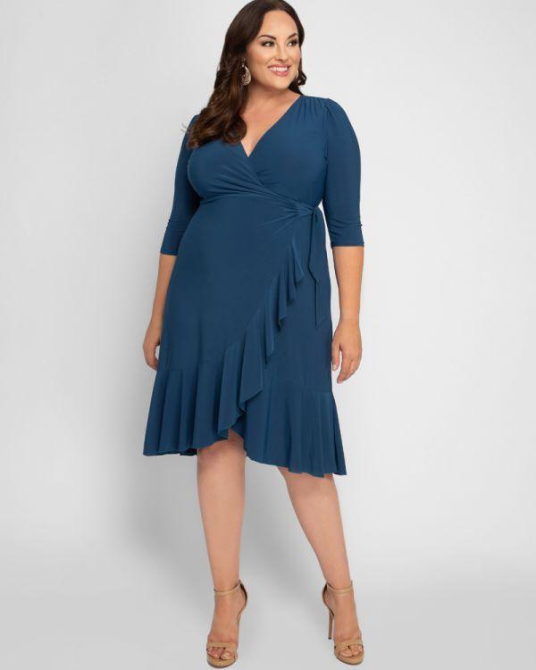 Kiyonna Short Plus Size Wrap Dress - Image 24