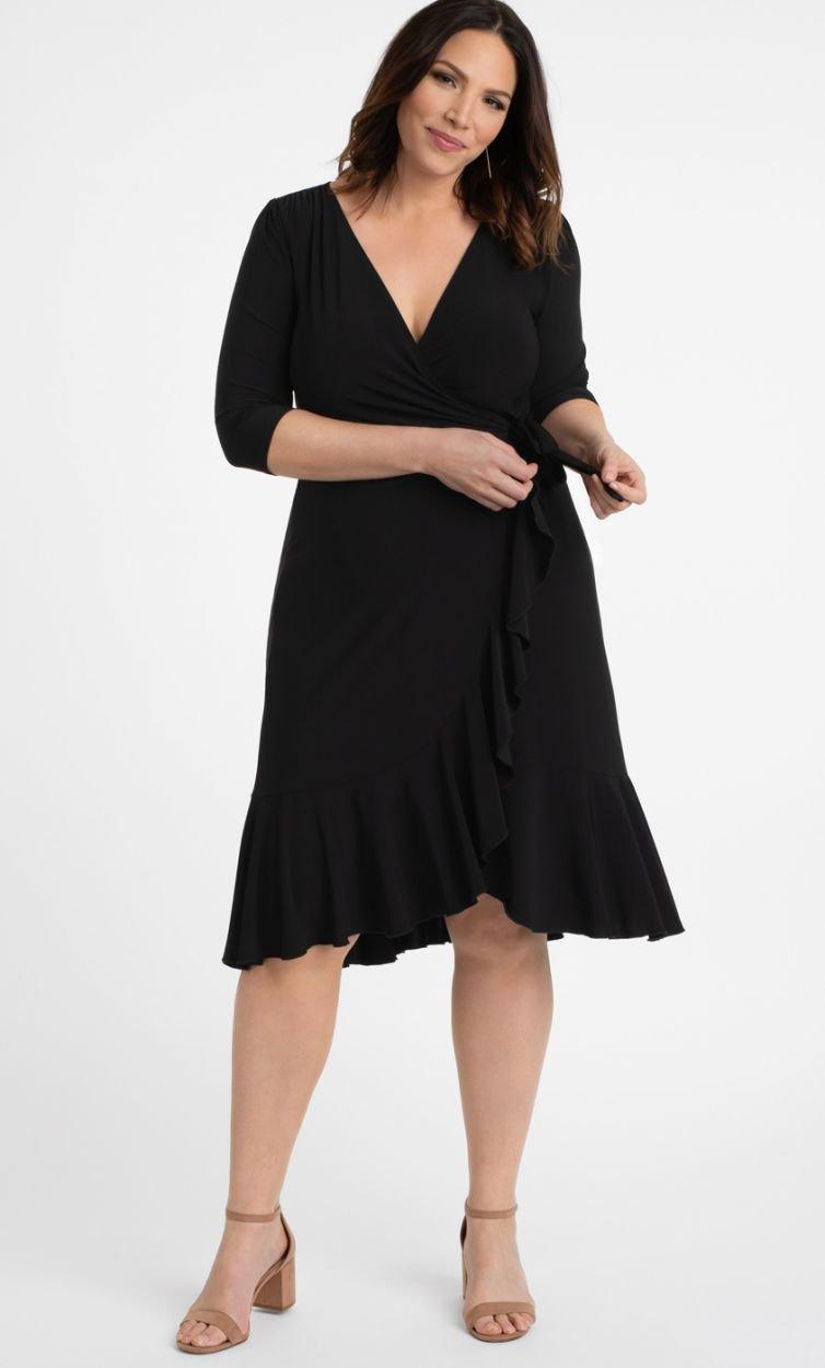 Kiyonna Short Plus Size Wrap Dress - Image 4