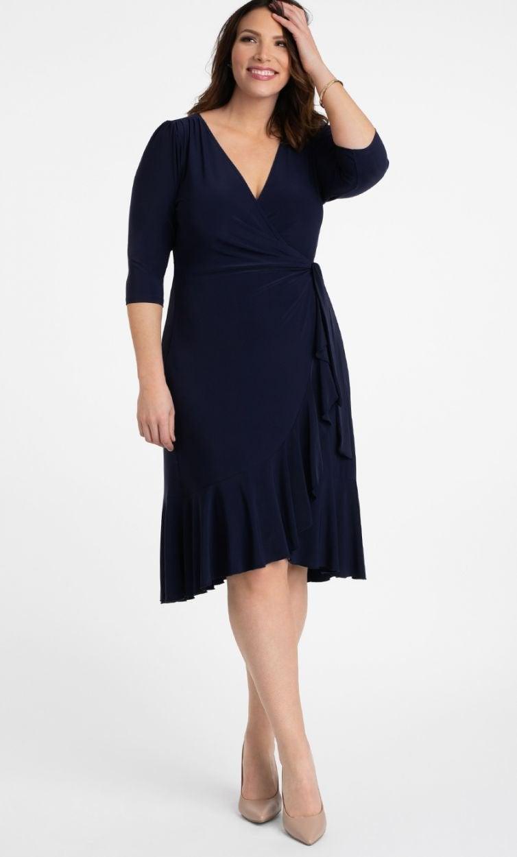 Kiyonna Short Plus Size Wrap Dress - Image 5