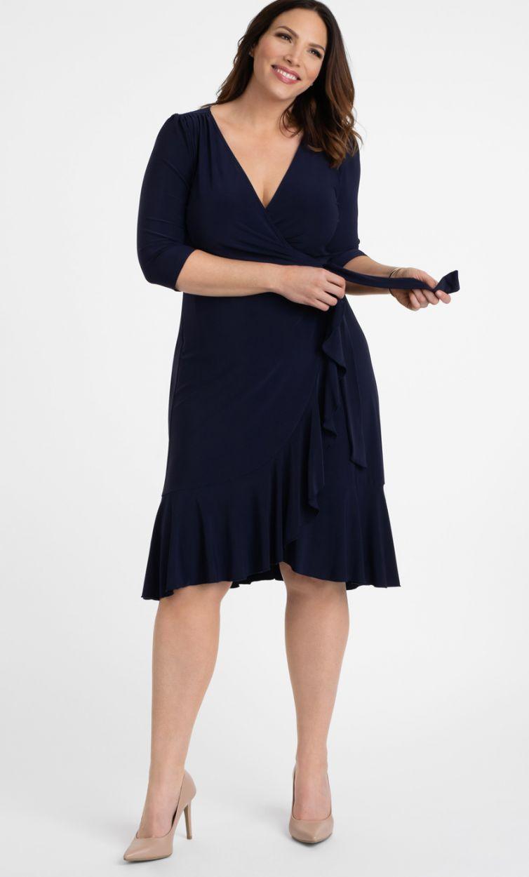 Kiyonna Short Plus Size Wrap Dress - Image 8