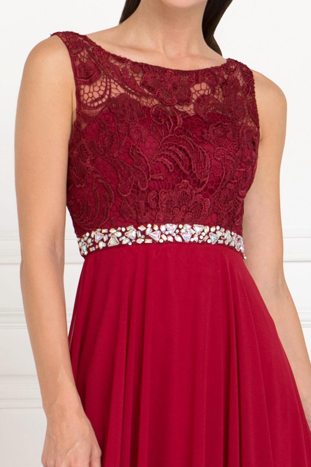 Lace Top Chiffon Long Formal Dress - Image 7