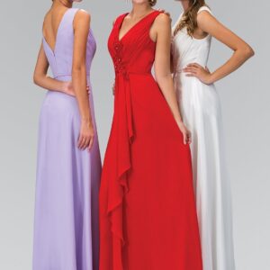 Long Bridesmaid Formal Chiffon Dress