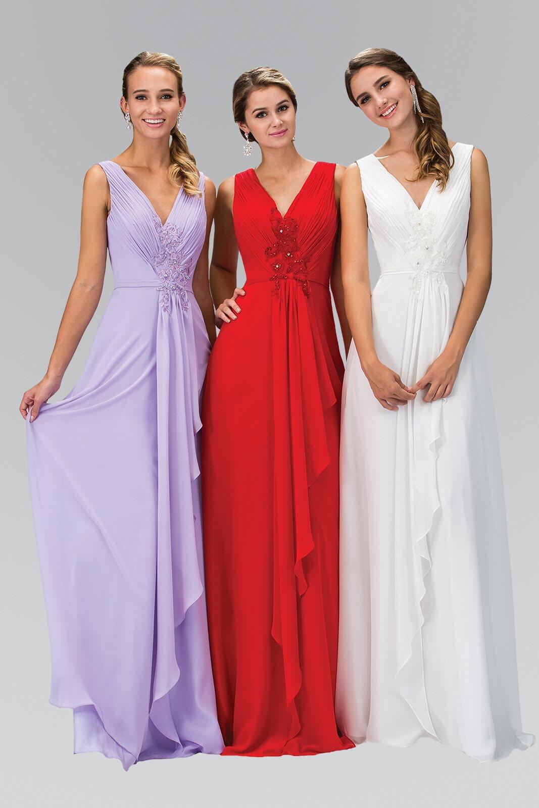 Long Bridesmaid Formal Chiffon Dress - Image 2