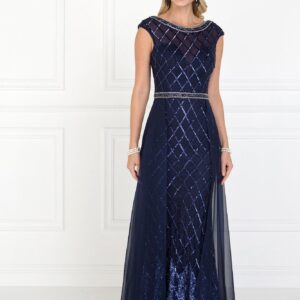 Long Evening Gown Prom Beaded Dress