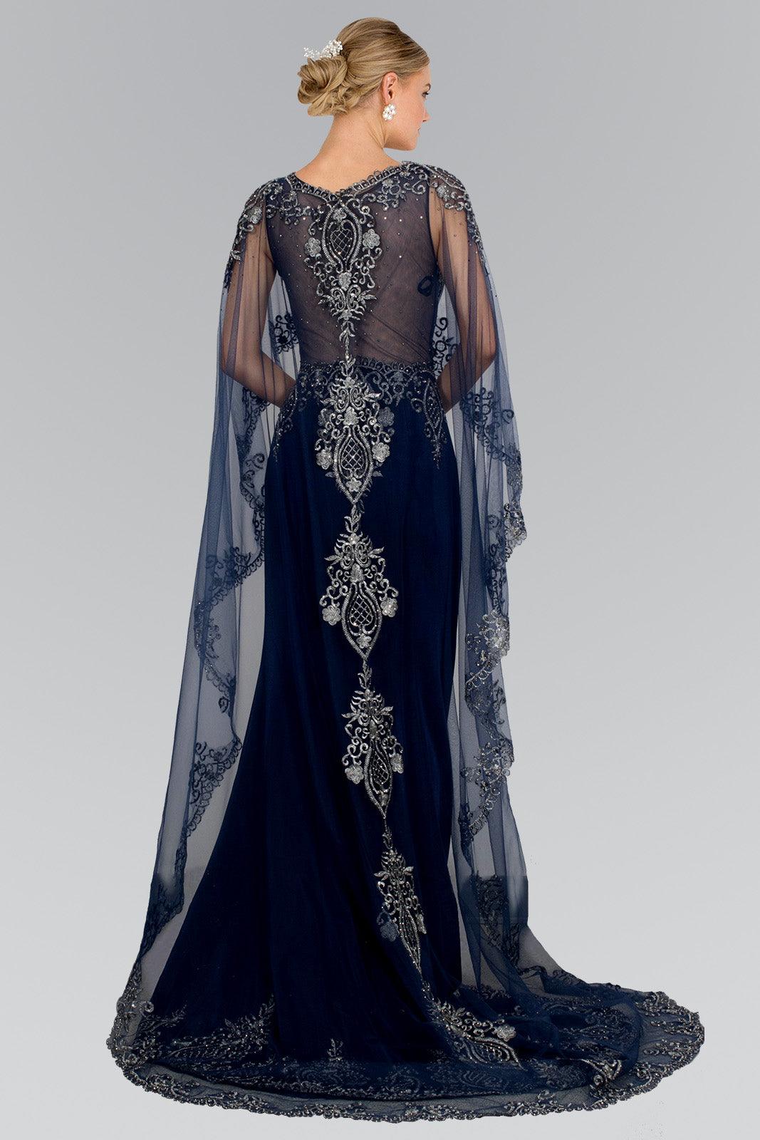 Long Evening Gown Prom Cape Dress - Image 2