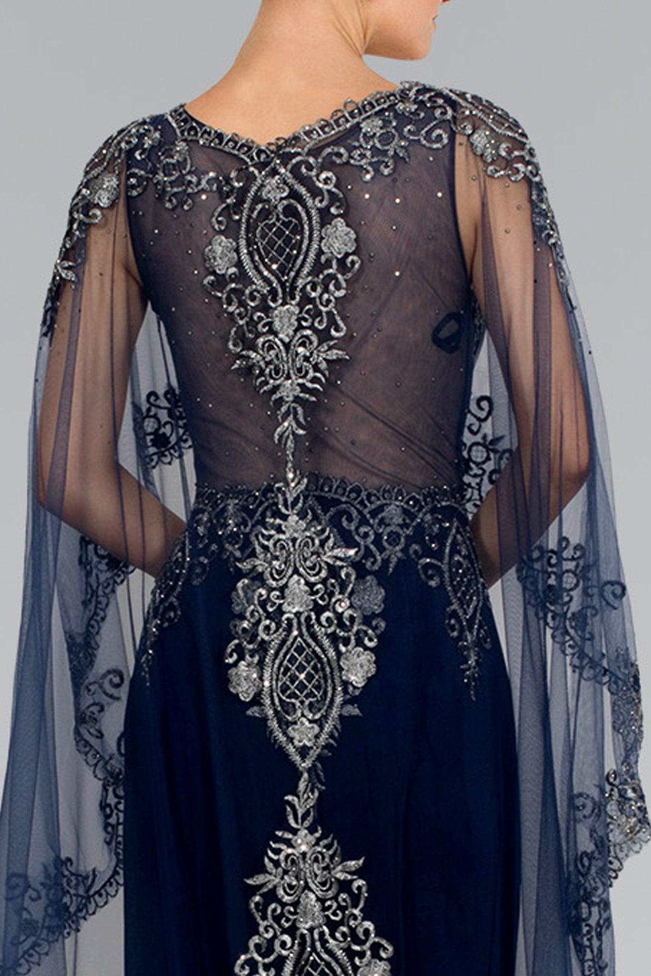 Long Evening Gown Prom Cape Dress - Image 4