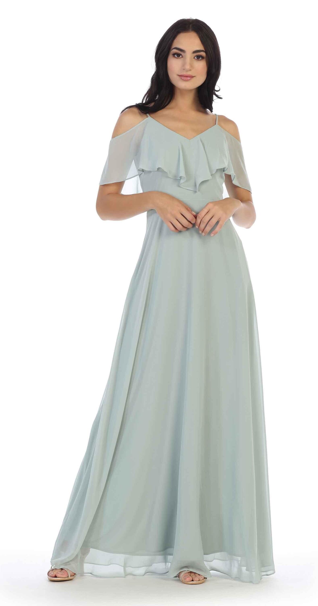 Long Formal Bridesmaids Off Shoulder Prom Dress - Image 9