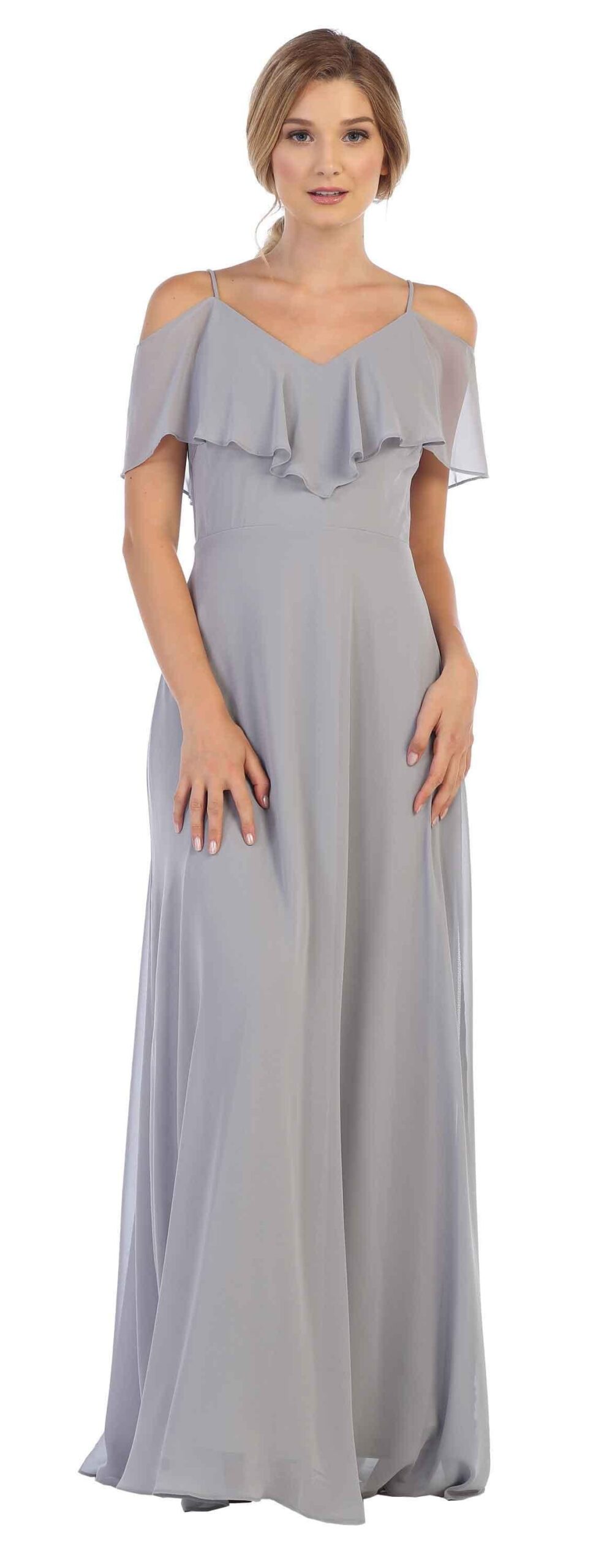 Long Formal Bridesmaids Off Shoulder Prom Dress - Image 10