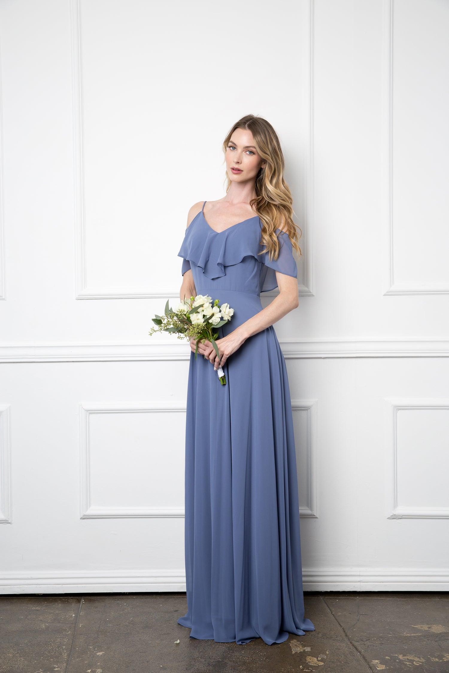 Long Formal Bridesmaids Off Shoulder Prom Dress - Image 11