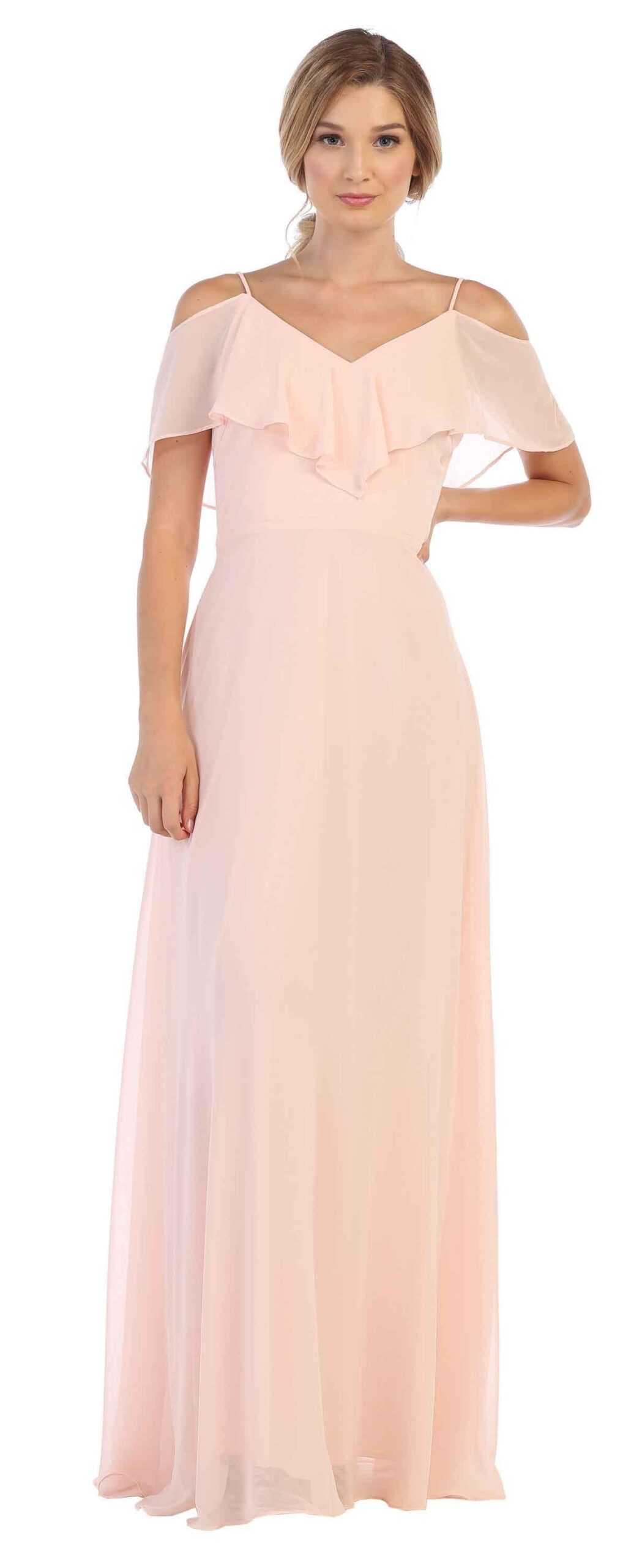 Long Formal Bridesmaids Off Shoulder Prom Dress - Image 2