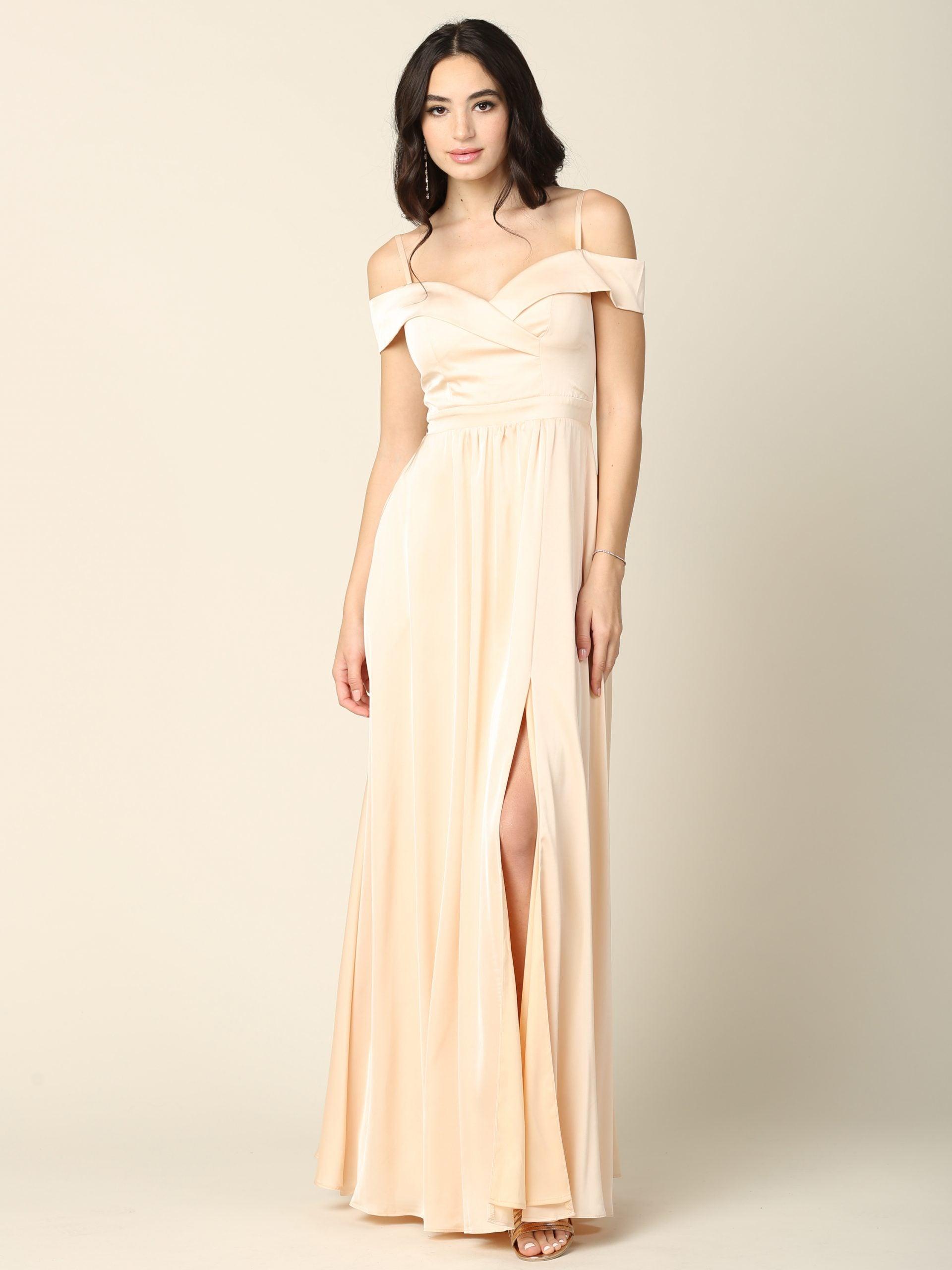 Long Formal Off Shoulder Bridesmaid Dress