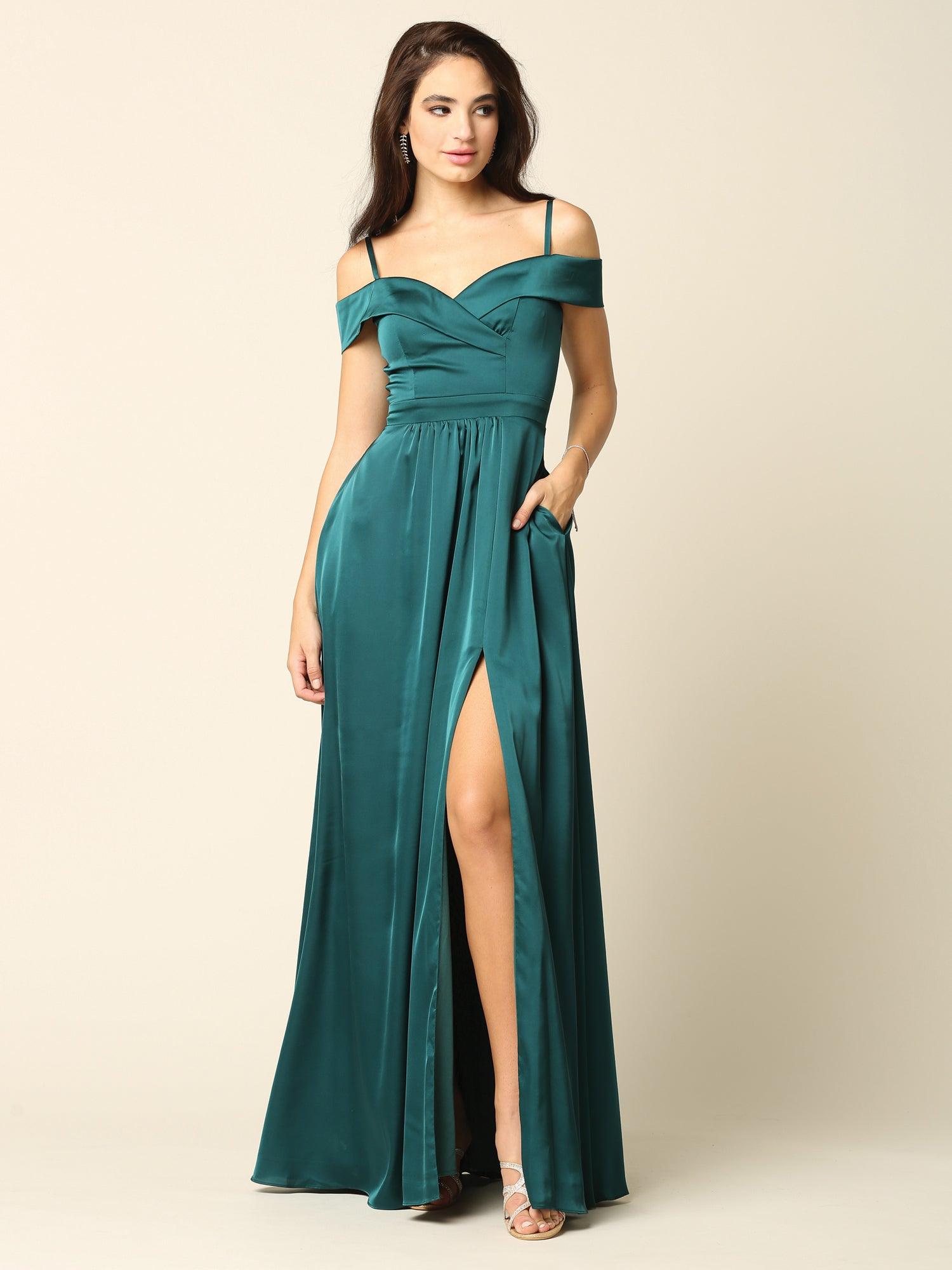 Long Formal Off Shoulder Bridesmaid Dress - Image 7