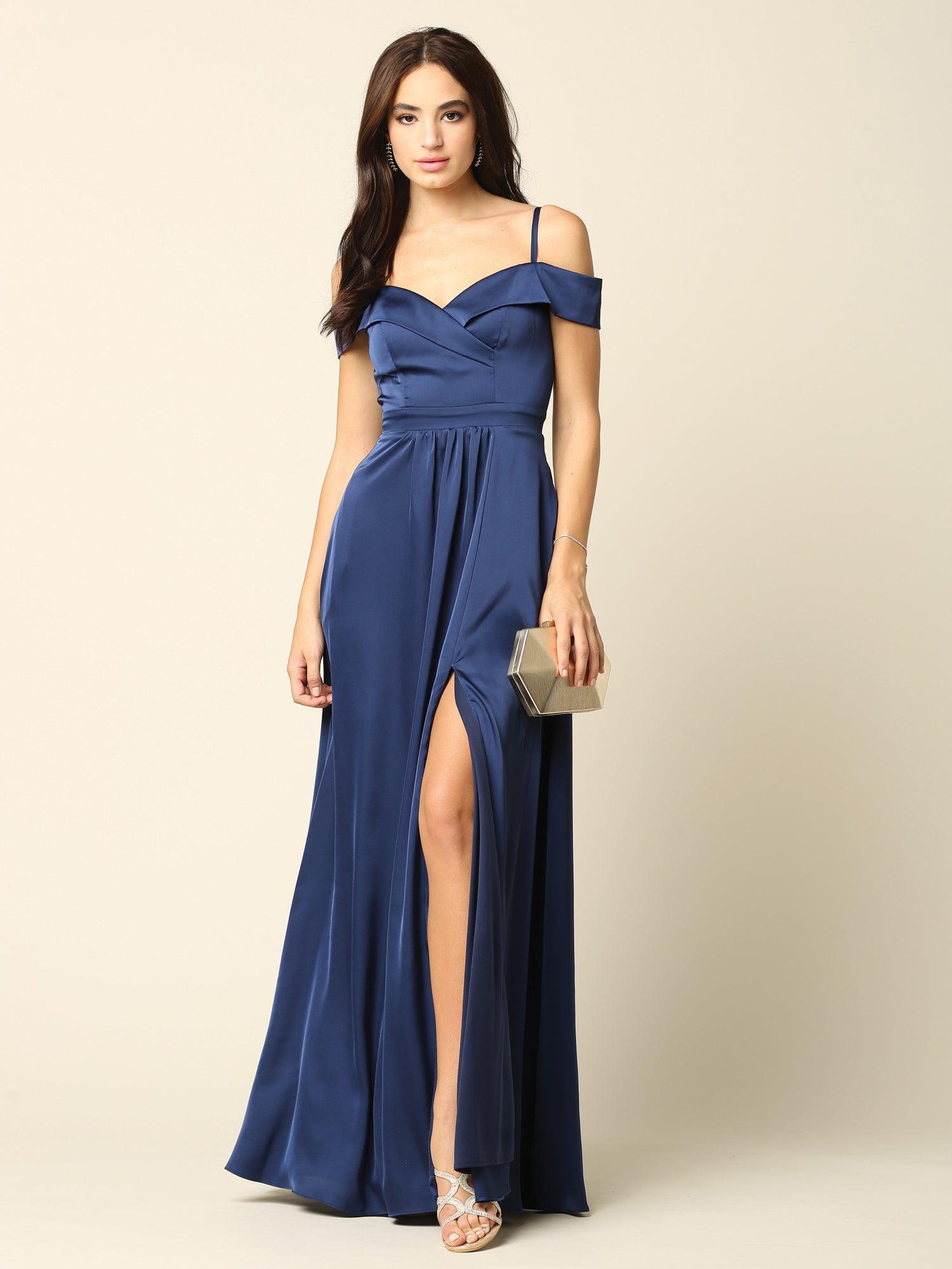 Long Formal Off Shoulder Bridesmaid Dress - Image 9