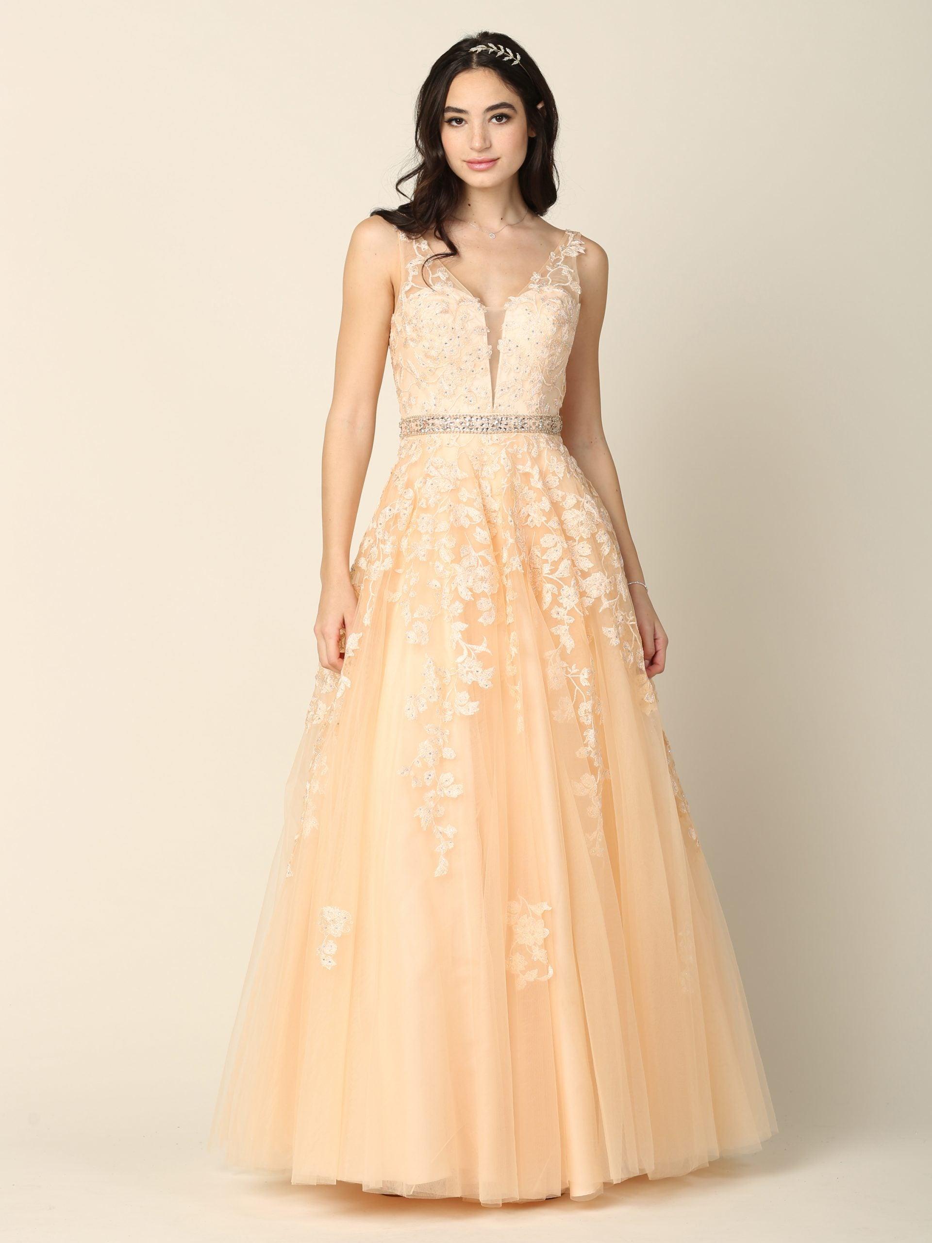 Long Formal Sleeveless Prom Ball Gown - Image 3