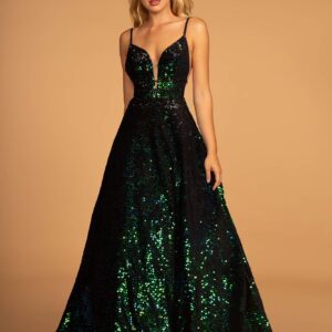 Long Fully Sequins Prom Formal Ball Gown